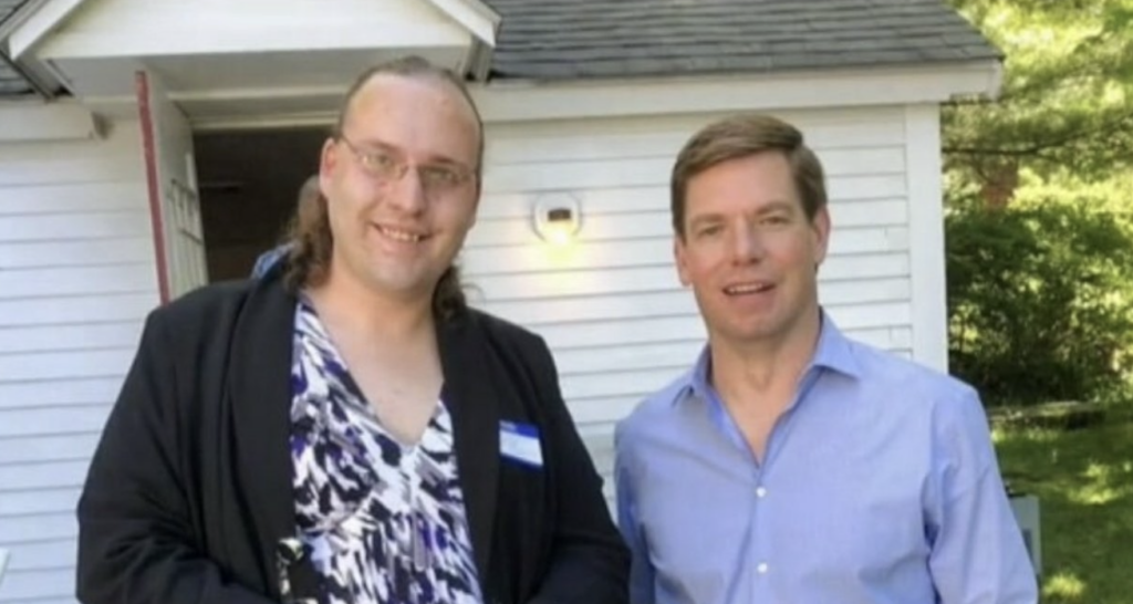 Representative Eric Swalwell and his staff were silent when asked if the Congressman planned to comment on his endorsement of the first transgender-identifying woman to hold state office who was arrested in June for distributing child pornography.