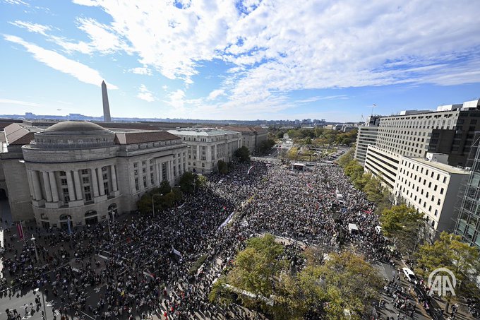 Over the weekend, the nation's capital witnessed thousands of pro-Palestinian demonstrators gathering at the gates outside the White House.